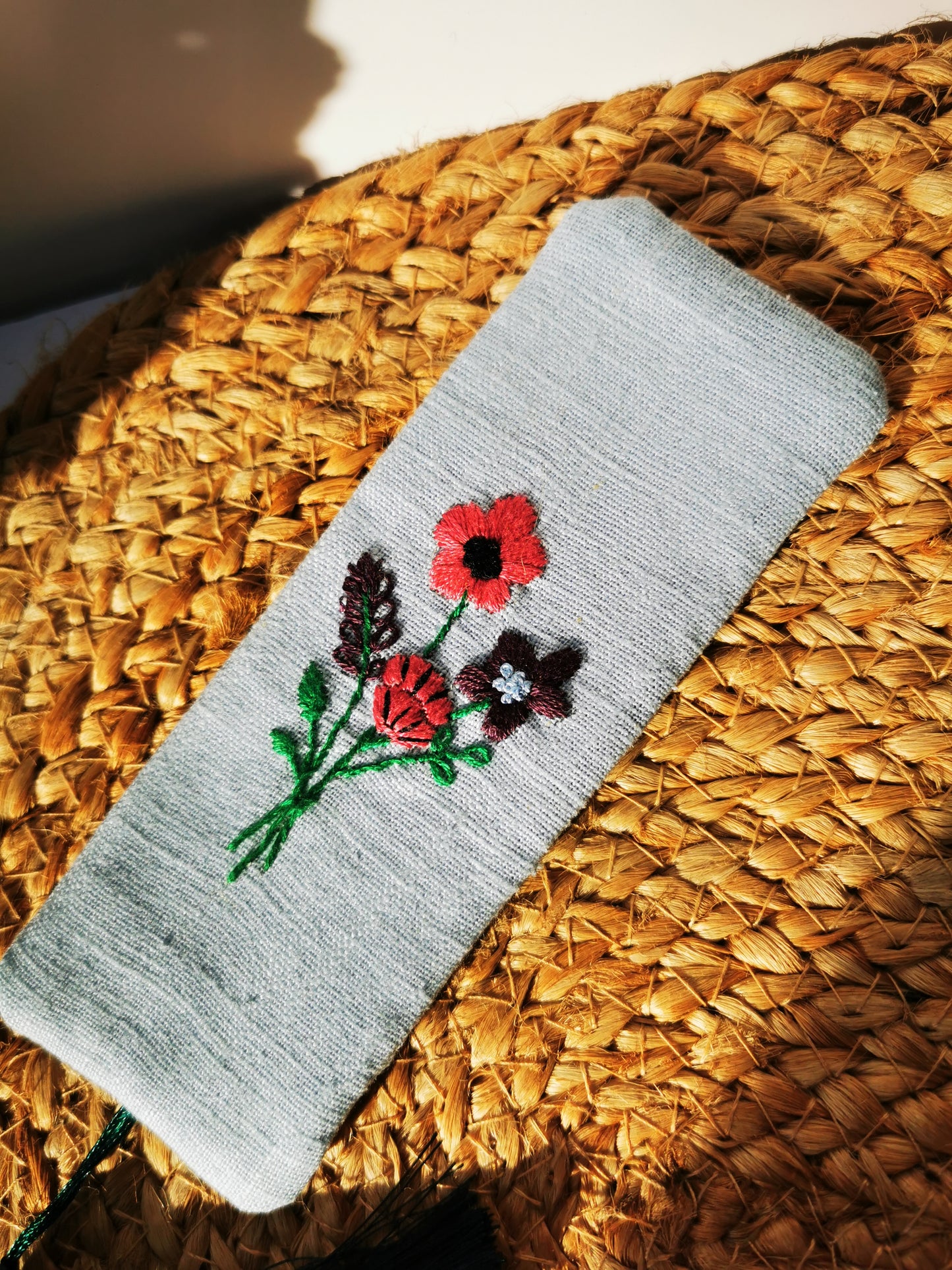 Semn de carte cu buchet de flori roz